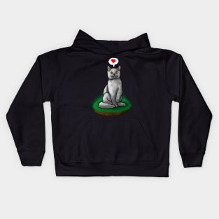 Gray cat show some love to everyone Kids Hoodie